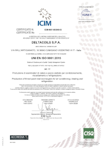 Certificate UNI EN ISO 9001:2015