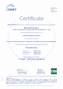 Certificate UNI EN ISO 9001:2015