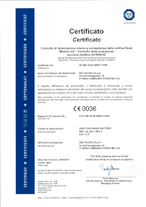 Certificato PED 30 bar