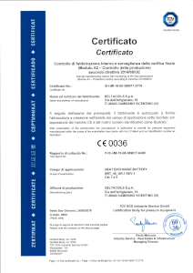 Certificato PED 45 bar