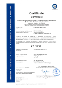 Certificato PED 49 bar